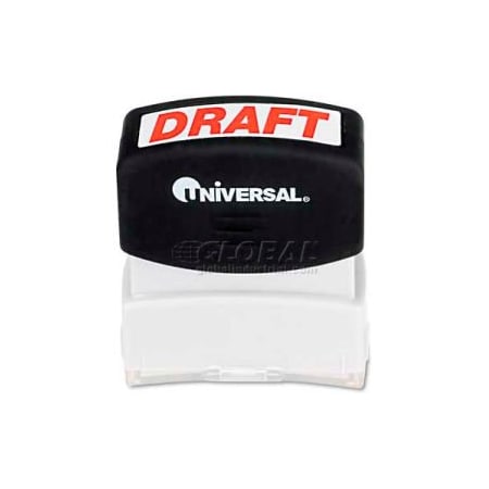 Universal Universal Message Stamp, DRAFT, Pre-Inked/Re-Inkable, Red UNV10049***
